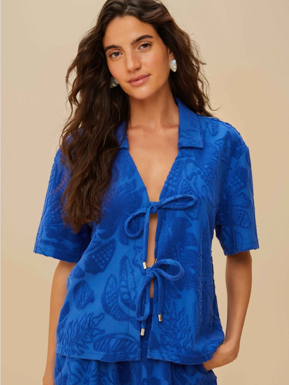 Farm Rio Blue River Nature Towel Shirt